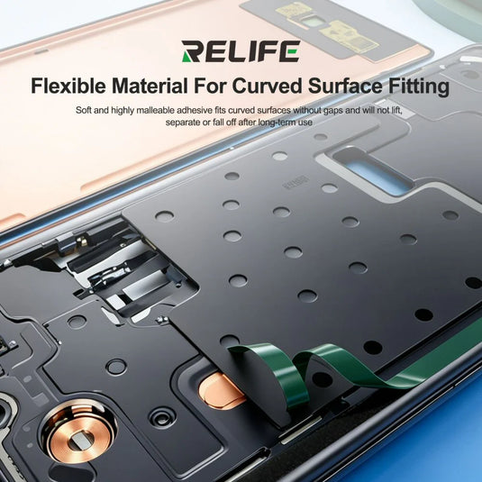 [HX1] Relife 10M Green Film Black Foam Double-Sided Tape for Mobile Phone Screen Sealing Repair - 5Pcs