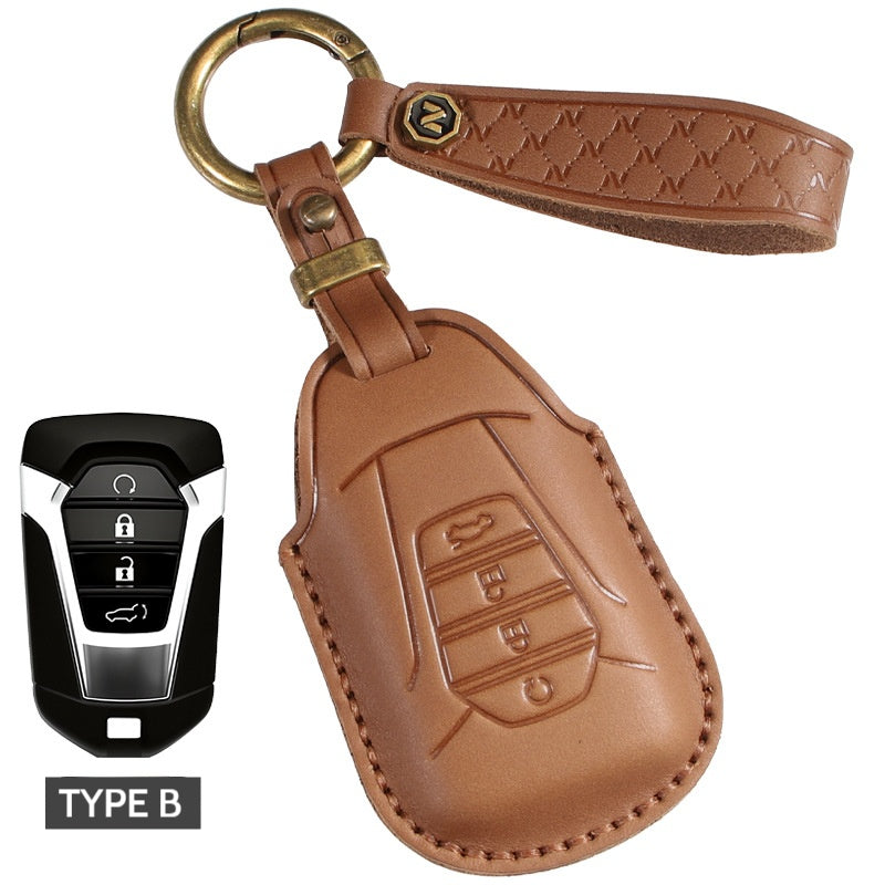 Cargue la imagen en el visor de la galería, Isuzu Genuine Leather Full-cover Design Car Key Case Cover for D-Max, MU-X, Ruimai, RE-MAX
