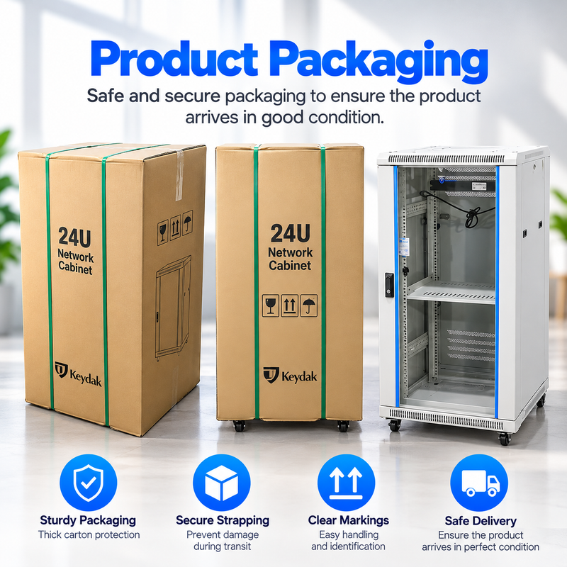 Cargue la imagen en el visor de la galería, [Assembled] 24U Heavy Duty Commercial Grade Wall Mount &amp; Free Standing Network Server CCTV PoE Switch Cabinet Rack Lockable Enclosure - Polar Tech Australia
