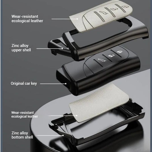 Lexus Zinc Alloy + PU Leather Car Key Fob Case Cover For ES200, ES300, RX350, NX350H, LS500H