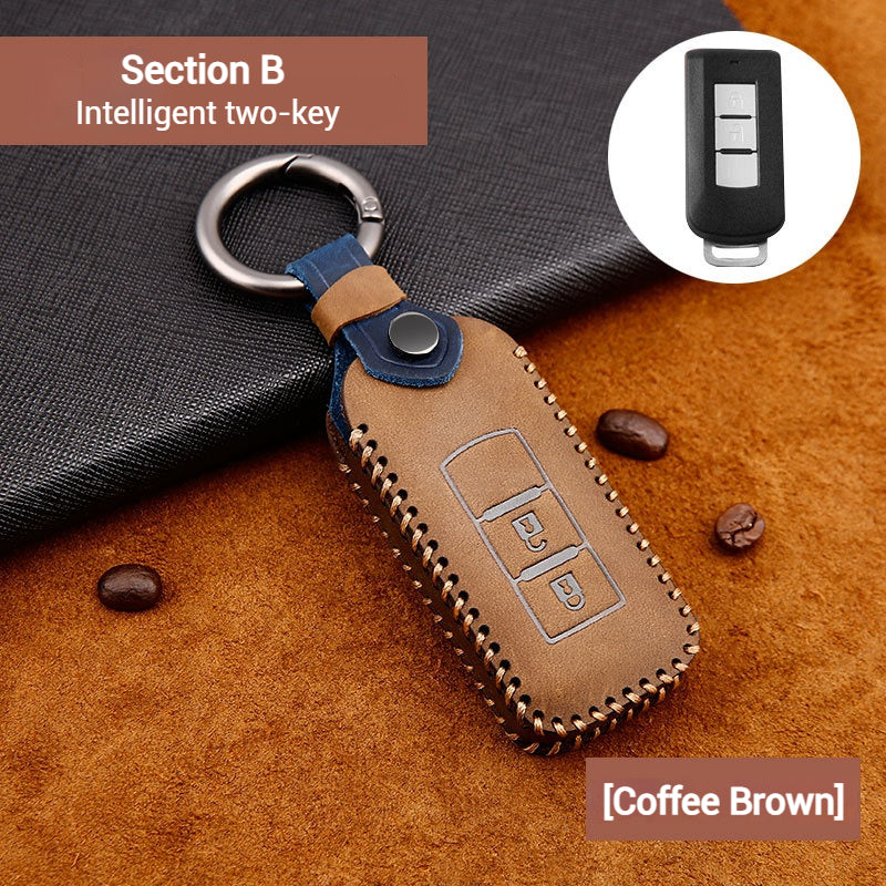 Chargez l&#39;image dans la visionneuse de la galerie, Mitsubishi Genuine Leather Full Protection Smart Key Fob Case Cover For Outlander, ASX, Pajero Sport, Eclipse Cross
