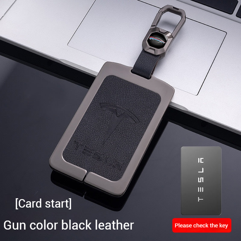 Chargez l&#39;image dans la visionneuse de la galerie, Tesla Metal + PU Leather Smart Key Card Case for Model 3, S, Y, X
