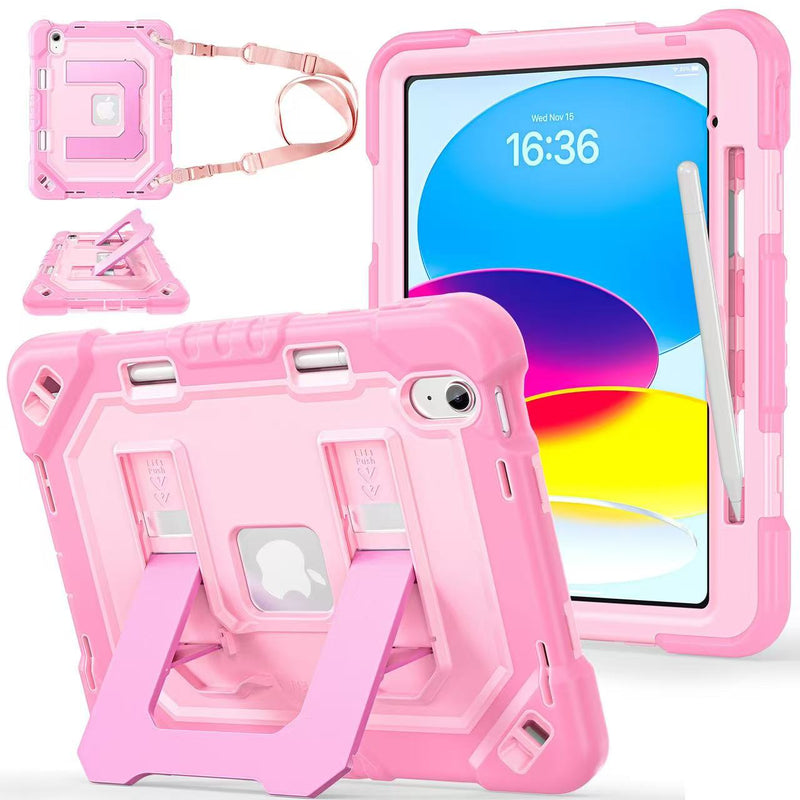 Load image into Gallery viewer, [Built-in Stand][With Shoulder Strap] Apple iPad 10.9/11'' 10/11th Gen (2022/2025) Shock-absorb Heavy Duty Case
