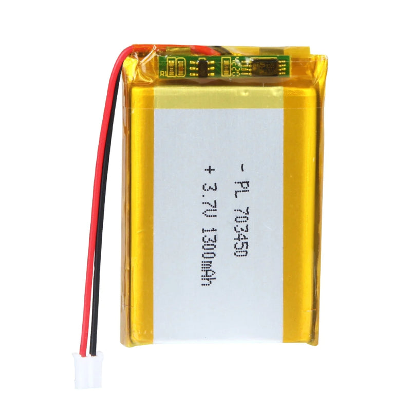 Cargue la imagen en el visor de la galería, [PH2.0-JST Connector][703450] Universal 1300mAh 3.7V Rechargeable Li-Ion Lithium Polymer Battery - Polar Tech Australia
