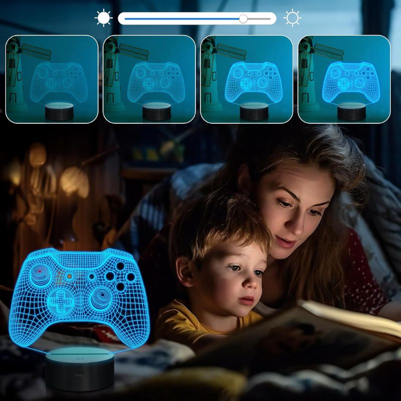 Cargue la imagen en el visor de la galería, 3D Gamepad Night Light Desk Lamps Kids Room Decor Best Festival Birthday Gifts for Game Fan
