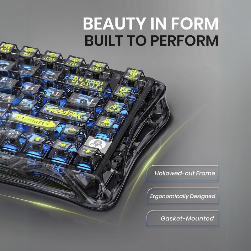 Cargue la imagen en el visor de la galería, GravaStar Mercury K1 Lite Mechanical Gaming Keyboard, 75% Gasket Hot Swappable Custom RGB Backlit Wireless Keyboard
