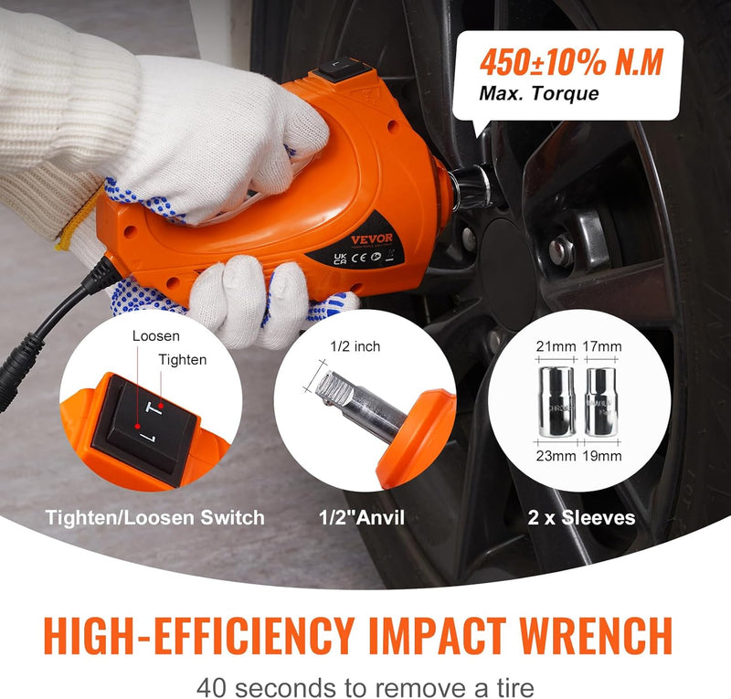Load image into Gallery viewer, [4 in 1] 5 Ton Electric Car Jack 12V Scissor Jack Lift for Sedan and SUV, Portable &amp; Waterproof, LED Light, Inflatable Pump. Electric Impact Wrench - Polar Tech Australia
