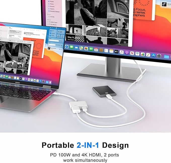 Load image into Gallery viewer, Type C / USB C to HDMI (4K@30Hz) &amp; PD 100W Splitter Adapter - Polar Tech Australia
