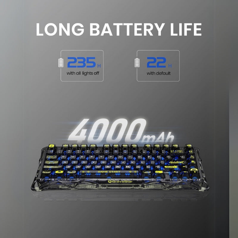 Cargue la imagen en el visor de la galería, GravaStar Mercury K1 Lite Mechanical Gaming Keyboard, 75% Gasket Hot Swappable Custom RGB Backlit Wireless Keyboard

