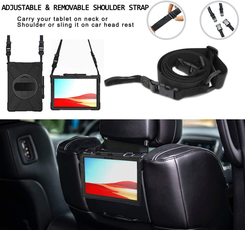 Load image into Gallery viewer, Microsoft Surface Go 1/2/3/4 - 360 Degree Rotate Shockproof Heavy Duty Tough Stand Case Cover With Strap &amp; Pen Holder - Polar Tech Australia
