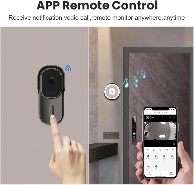 Load image into Gallery viewer, [Tuya Smart Home][With Chime] Tuya 1080P IP66 Wireless Remote Home Video Voice Intercom WIFI Doorbell

