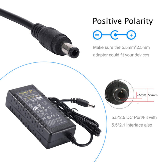 [12V-3A/36W][5.5x2.5 & 5.5x2.1] Universal Computer/Monitor/LED Strip/Light Module/Speaker/CCTV/Router/Camera Power Supply Adapter Wall Charger