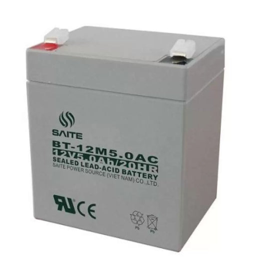 [BT-12M5.0AC] 12V/5.0Ah Battery Valve Regulated Sealed Lead-Acid UPS Battery Back up - Polar Tech Australia