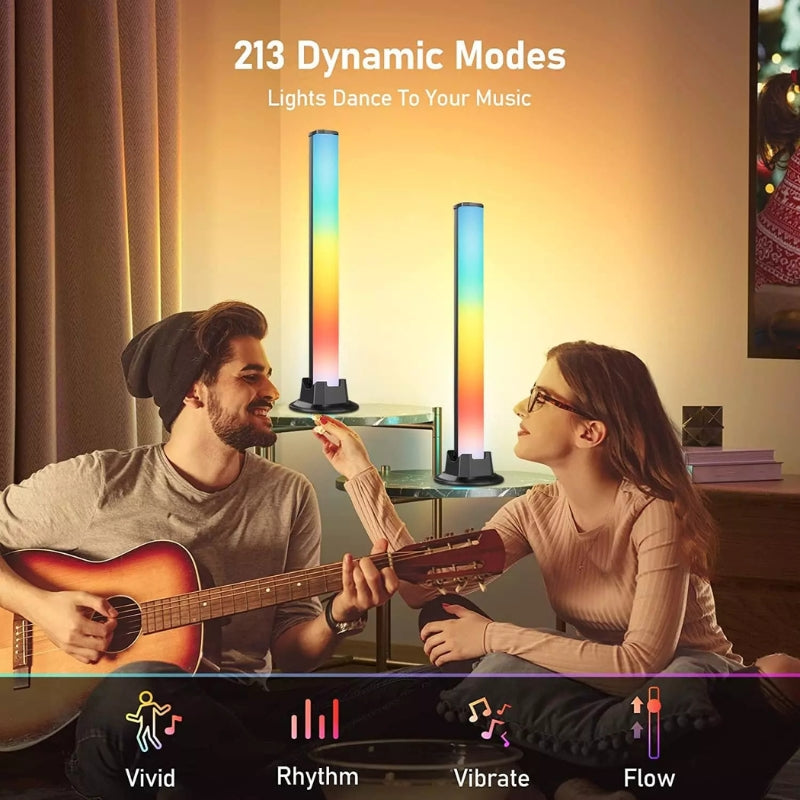 Cargue la imagen en el visor de la galería, [Music Rhythm] Wifi Bluetooth LED Smart RGB Lights Bars For Gaming Room Or Desktop Accessories, TVs,  Compatible With Alexa, Google Assistant 2 Pack
