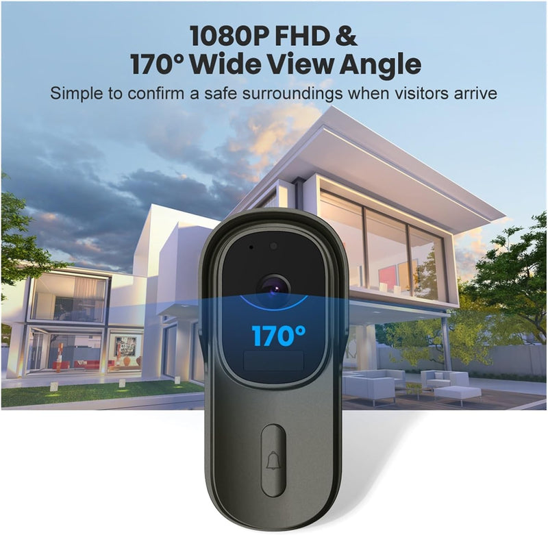 Load image into Gallery viewer, [Tuya Smart Home][With Chime] Tuya 1080P IP66 Wireless Remote Home Video Voice Intercom WIFI Doorbell
