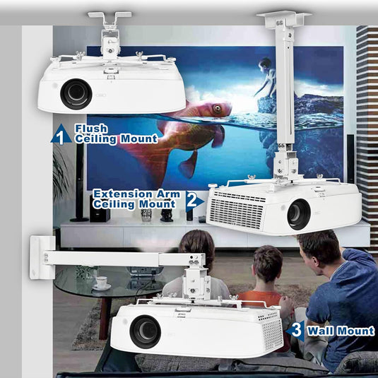 Universal Retractable Extension Aluminum Projector Ceiling/Wall Mount Bracket Holder (4 Screws Mounting Type) - Polar Tech Australia