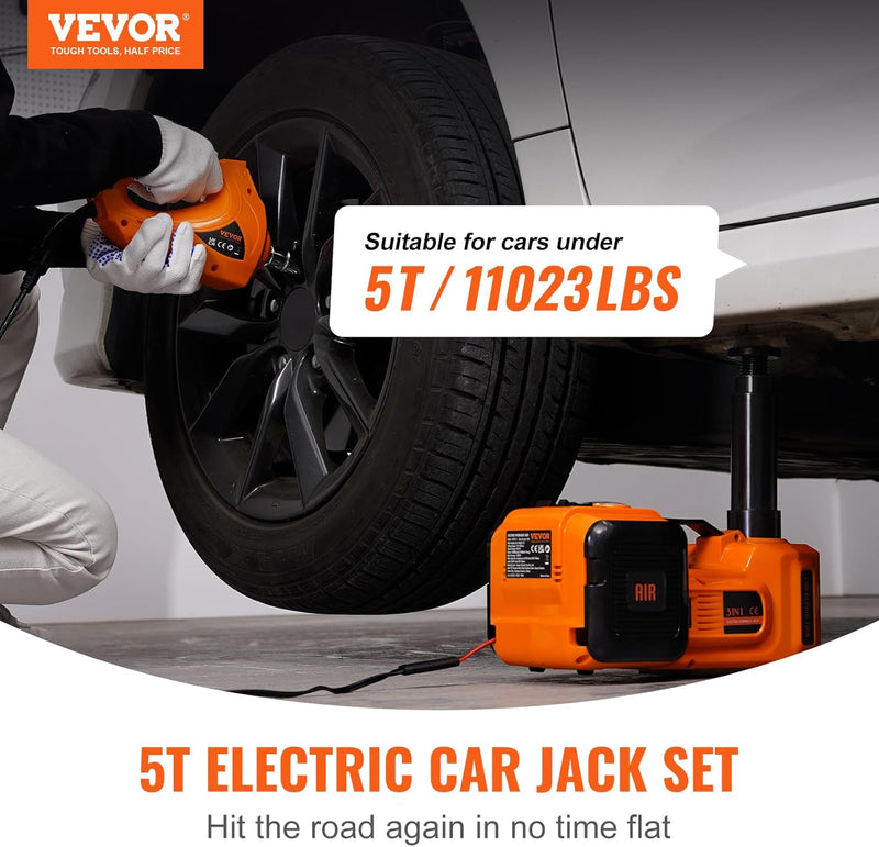 Load image into Gallery viewer, [4 in 1] 5 Ton Electric Car Jack 12V Scissor Jack Lift for Sedan and SUV, Portable &amp; Waterproof, LED Light, Inflatable Pump. Electric Impact Wrench - Polar Tech Australia
