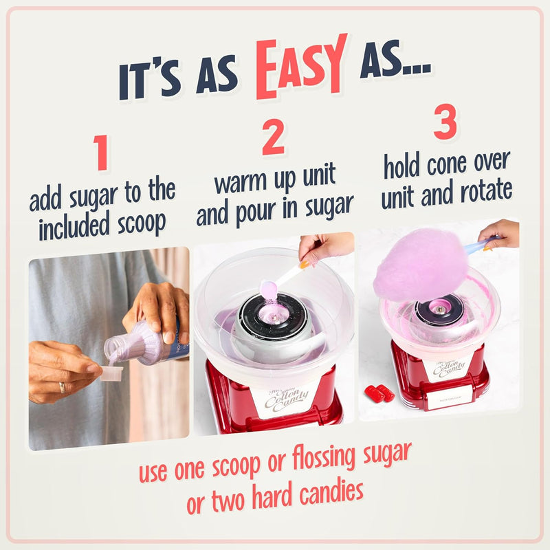 Load image into Gallery viewer, Nostalgia Electrics Cotton Candy Machine - Mini Automatic DIY Cotton Candy Maker - Perfect Gift for Home Party Use - Polar Tech Australia
