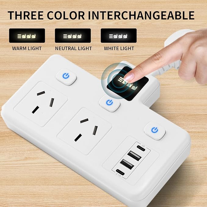 Load image into Gallery viewer, Multi-function Socket Power Strip Extension Board 2 Outlets + 2 USB + 2 USB-C PD 20W - Polar Tech Australia
