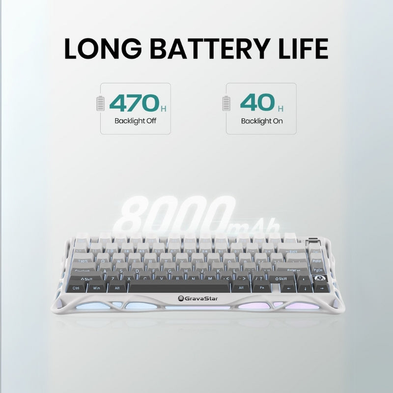 Cargue la imagen en el visor de la galería, GravaStar K1 75% Wireless Mechanical Gaming Keyboard with RGB Backlit, Aluminum Alloy Exoskeleton Design, Gasket Custom Keyboard Hot-Swap Socket
