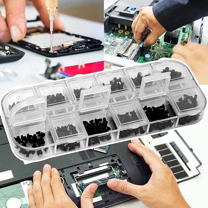 Chargez l&#39;image dans la visionneuse de la galerie, [240 Pieces] Black Alloy Steel PC Computer Laptop Mobile Phone Printer Electronics Screw Set (M2 M2.5 M3)
