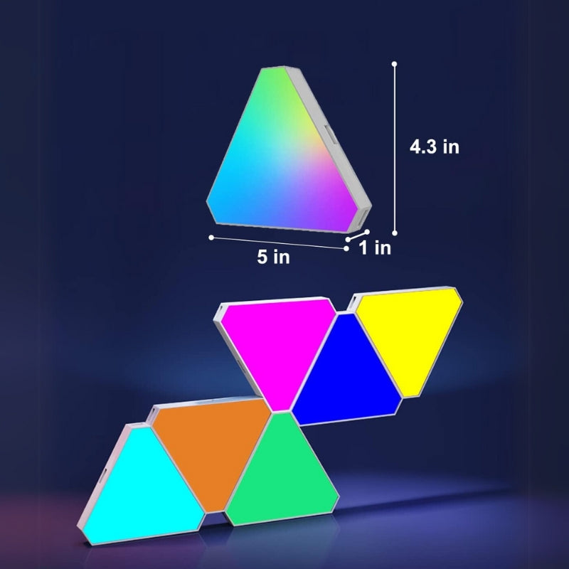 Cargue la imagen en el visor de la galería, Triangle LED Lights for Gaming Setup, RGBIC Triangle Wall Lights for Bedroom, Smart Home Light Panels Works with Alexa Google Assistant, APP/Voice Controlled, Music Sync Gaming Room 10 Pack
