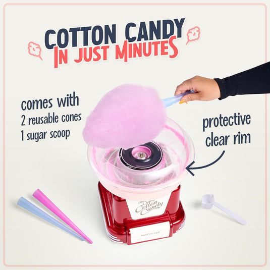 Nostalgia Electrics Cotton Candy Machine - Mini Automatic DIY Cotton Candy Maker - Perfect Gift for Home Party Use - Polar Tech Australia