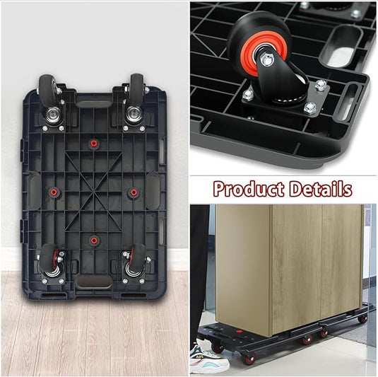 [60x40cm] Portable Joinable Platform Trolley Cart Moving Dolly Cart Max Load 150KG