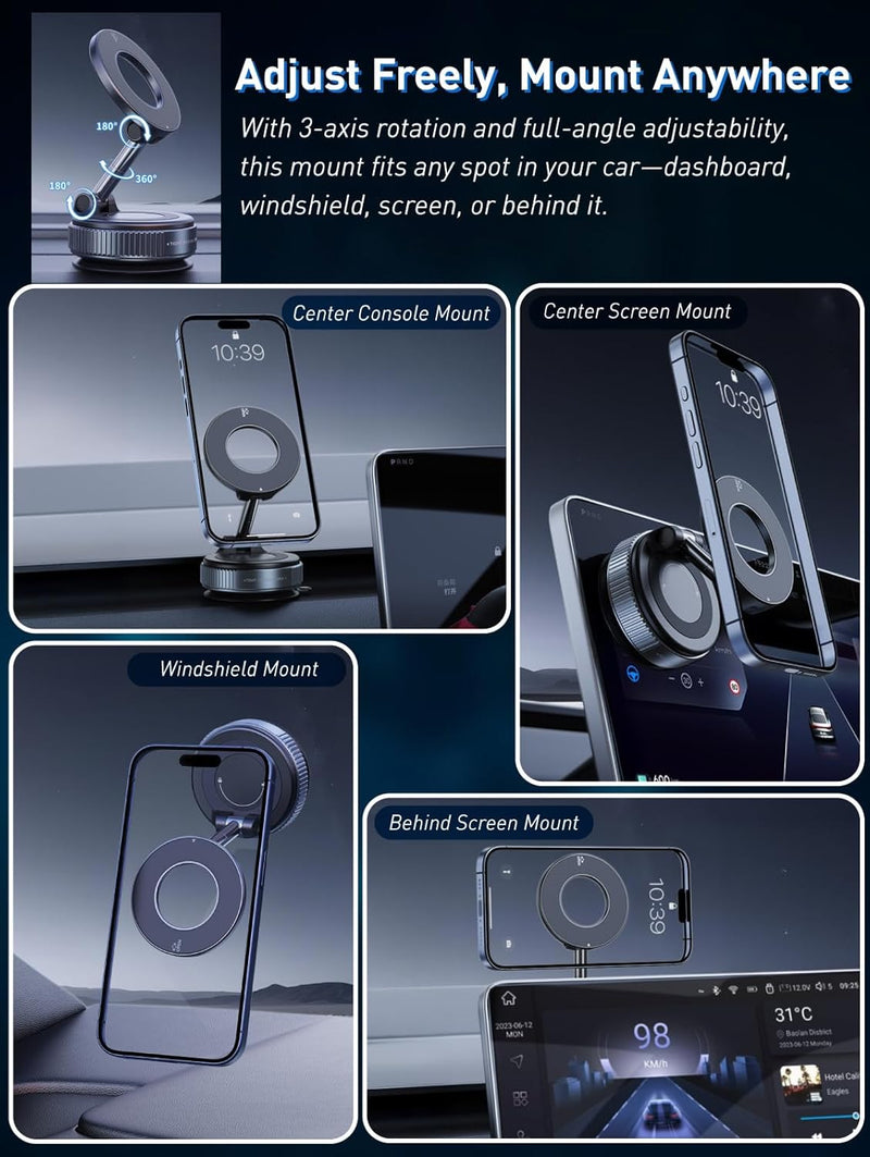 Load image into Gallery viewer, [PT-104] Epoxy Suction Magnetic Car Holder 360° Rotation for Car Dashboard &amp; Wind Screen Strong Magnet
