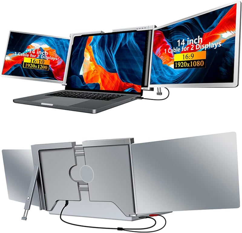 Load image into Gallery viewer, Universal Portable FHD Triple-Screen Monitor Laptop Expansion Screen For 13-17 inch Laptop &amp; MacBook - Polar Tech Australia
