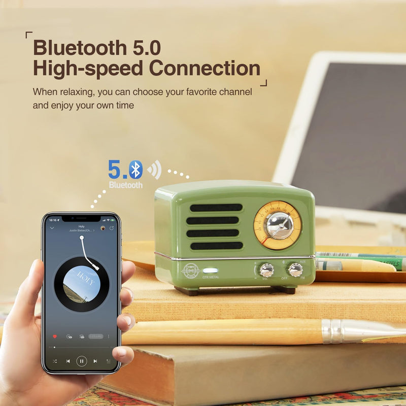 Load image into Gallery viewer, Muzen OTR Metal Portable Bluetooth Speaker / FM Radio - Black - Polar Tech Australia
