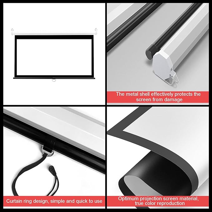 Chargez l&#39;image dans la visionneuse de la galerie, Foldable Auto-Lock Projector Wall Screen 16:9 Support 4K FHD 3D For Indoor Office Presentation Home Theater
