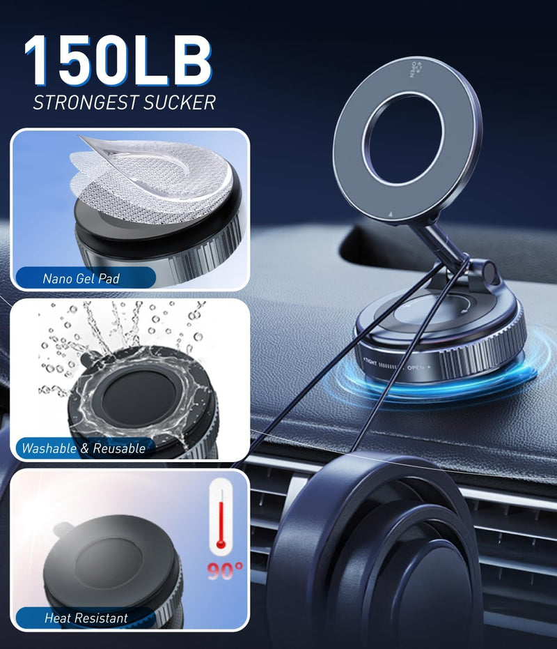 Load image into Gallery viewer, [PT-104] Epoxy Suction Magnetic Car Holder 360° Rotation for Car Dashboard &amp; Wind Screen Strong Magnet
