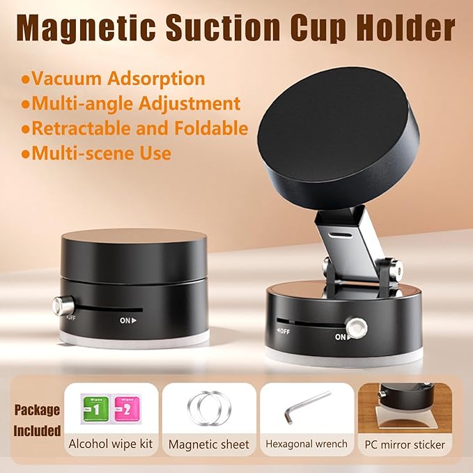 Chargez l&#39;image dans la visionneuse de la galerie, [A2] Universal Super Strong Secure Vacuum Suction MagSafe Compatible Magnet Phone in-Car Holder - Polar Tech Australia
