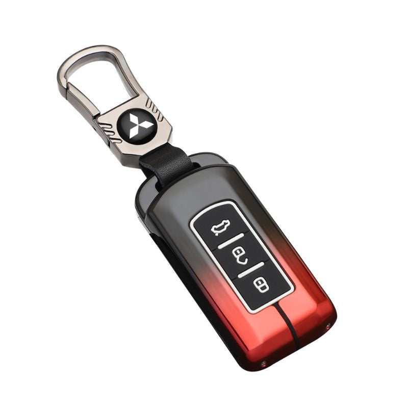 Chargez l&#39;image dans la visionneuse de la galerie, Mitsubishi Zinc Alloy + Silicone Car Key Fob Case Cover For Outlander, Eclipse Cross, ASX, Pajero, Lancer
