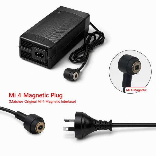 [48V-54.6V/3A][Mi 4 Magnetic] Universal Charger For 48V Li-Ion Lithium Battery Pack Electric Scooter EBike AC Power Adapter Charger