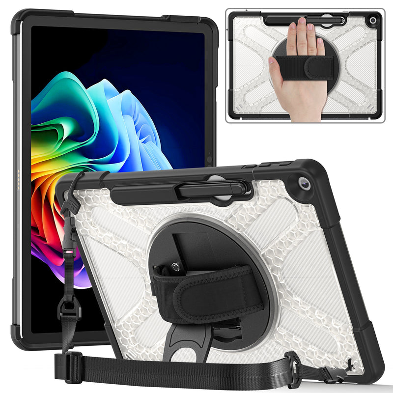 Cargue la imagen en el visor de la galería, Microsoft Surface Pro 12 (2025) - Heavy Duty 360 Degree Rotate Stand Hand Strap Case With Shoulder Strap
