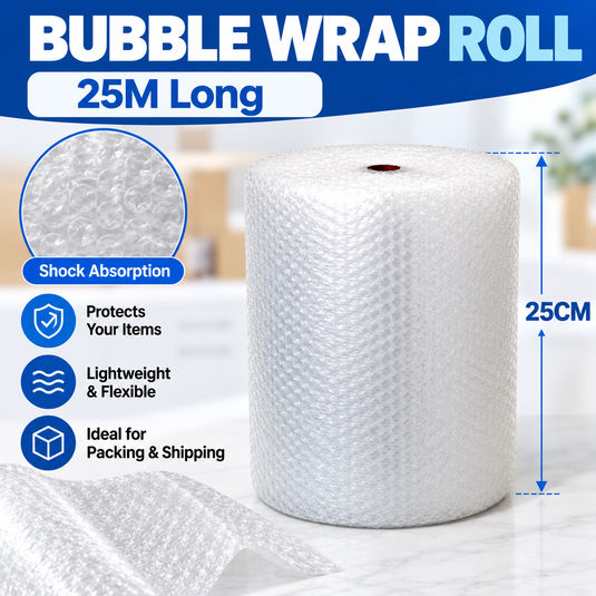 Extra Thick Heavy Duty Bubble Wrap Packing Roll (25CM Wide / 25M Long) - Polar Tech Australia