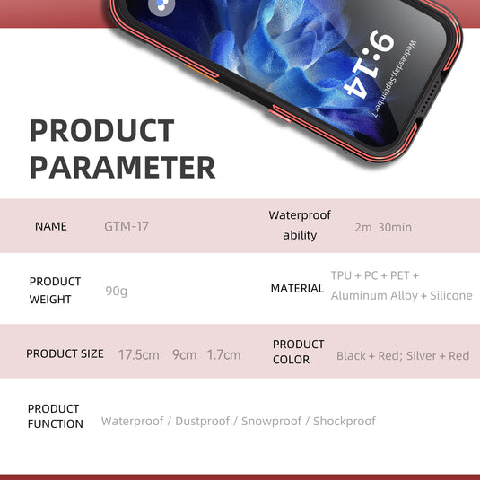 [Magsafe Compatible] [GTM Series][Latest Version] Apple iPhone 17/Air/Pro/Pro Max - Redpepper Shellbox Full Covered Metal Waterproof Heavy Duty Tough Armor Case