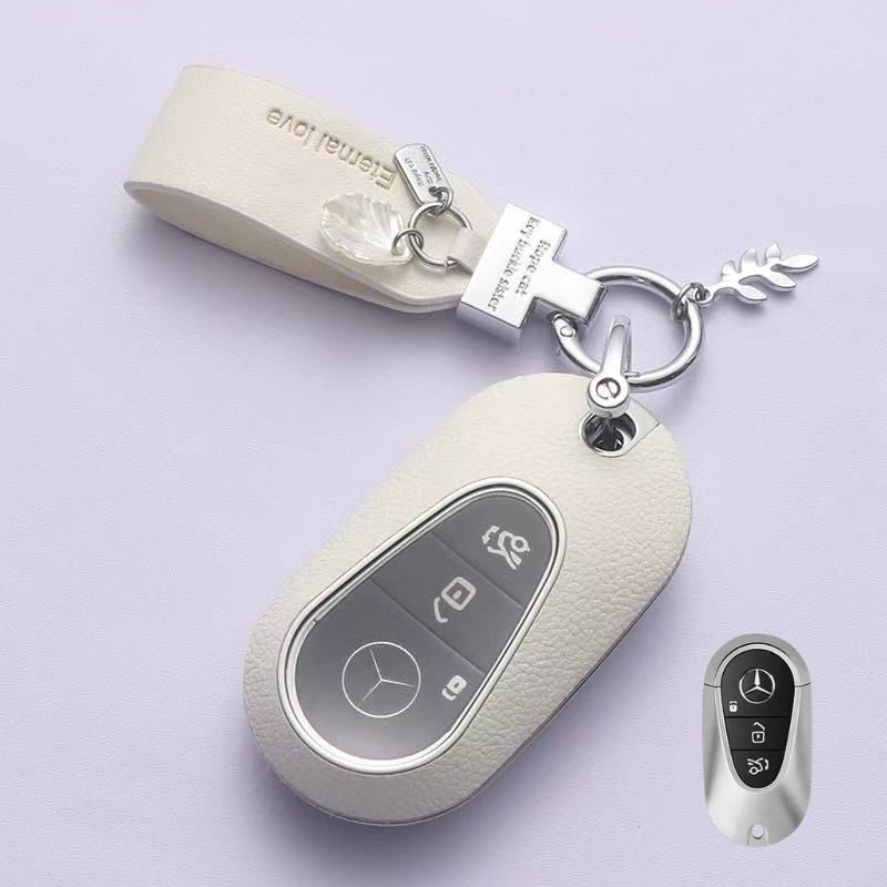 Chargez l&#39;image dans la visionneuse de la galerie, Mercedes Benz Stylish Elegant PU Leather Protection Car Key Fob Case Cover For Benz A, C, E, S-Class, GLC, GLE, GLS, GLS, EQC, EQS
