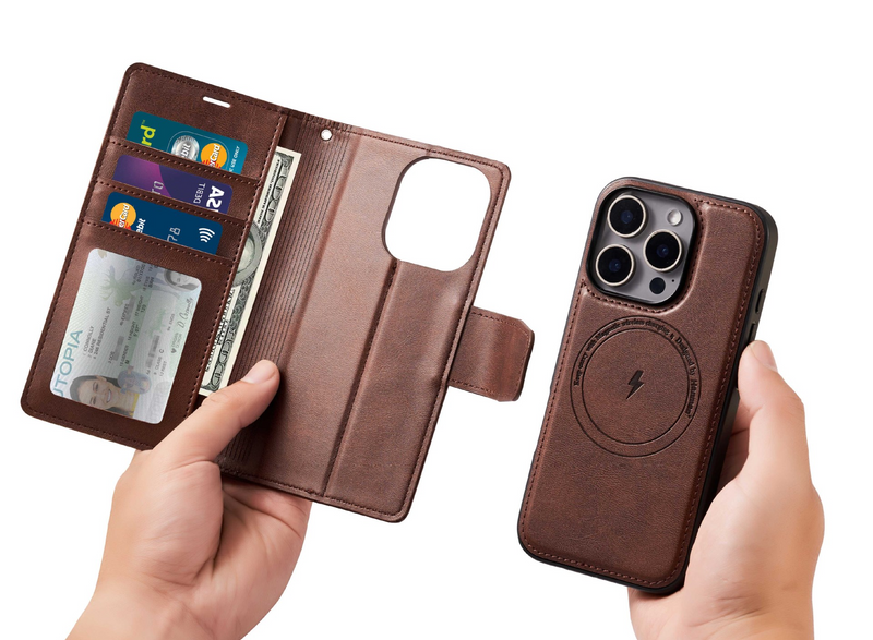 Cargue la imagen en el visor de la galería, [2 in 1 Detachable][MagSafe Compatible] Apple iPhone 17/Air/Pro/Max Hanman Flip Wallet Leather Case - i-Station Mobile Phone &amp; Electronic Device Repair and Accessories

