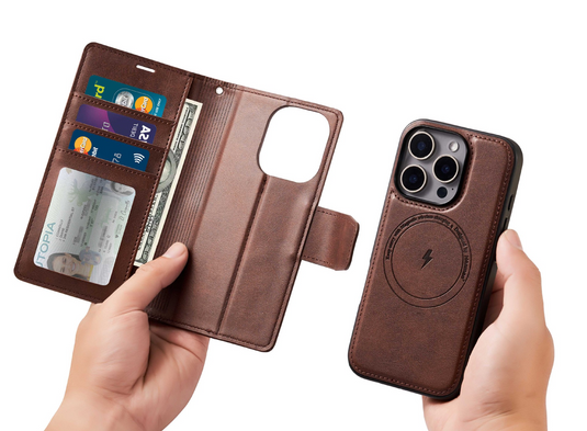 [2 in 1 Detachable][MagSafe Compatible] Apple iPhone 17/Air/Pro/Max Hanman Flip Wallet Leather Case - i-Station Mobile Phone & Electronic Device Repair and Accessories