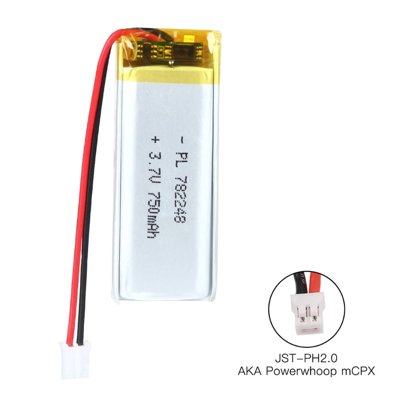 Cargue la imagen en el visor de la galería, [PH2.0-JST Connector][782548] Universal 750mAh 3.7V Rechargeable Li-Ion Lithium Polymer Battery - Polar Tech Australia
