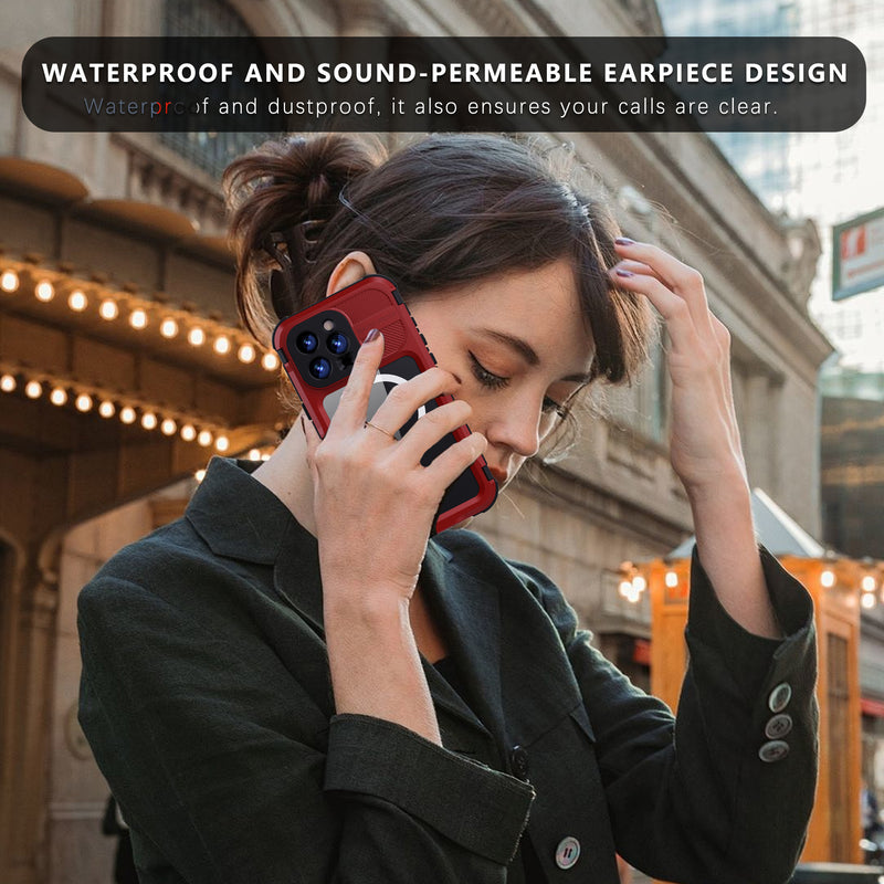 Cargue la imagen en el visor de la galería, [M Series][Magsafe Compatible] Apple iPhone 14 / 14 Plus / 14 Pro / 14 Pro Max - Redpepper Metal Heavy Duty Waterproof Magnetic Silicone Phone Case With Lanyard - Polar Tech Australia
