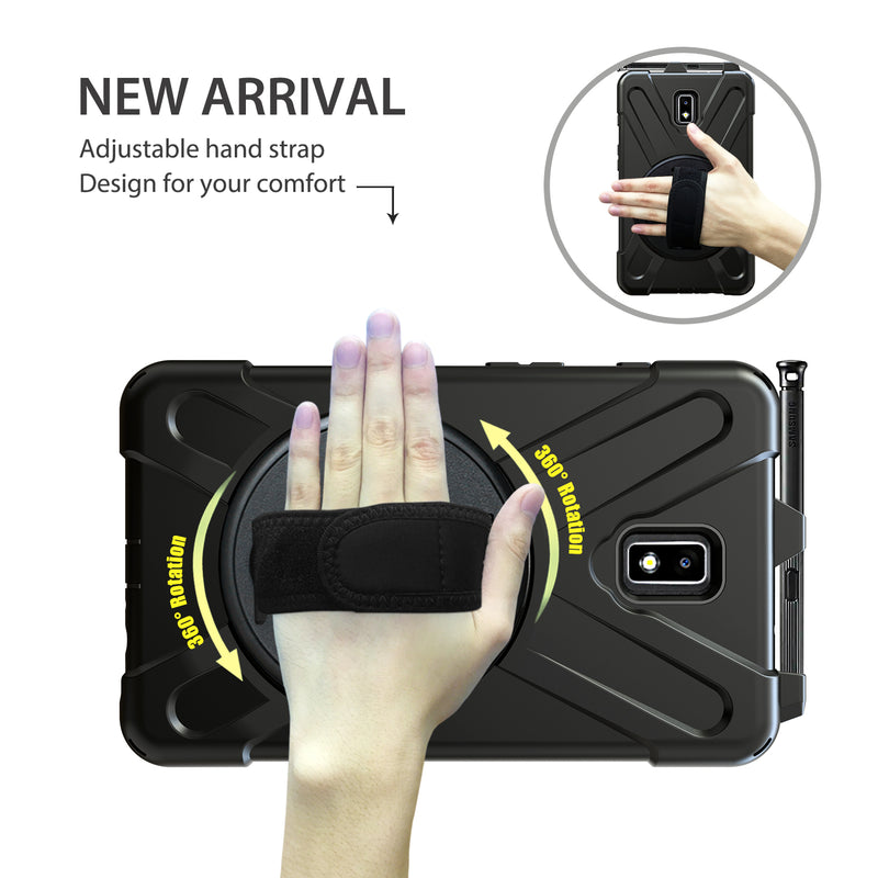 Cargue la imagen en el visor de la galería, Samsung Galaxy Tab Active 2 8&quot; 2017 (T390/T395) Heavy Duty 360 Degree Rotate Stand Hand Strap Case - Polar Tech Australia
