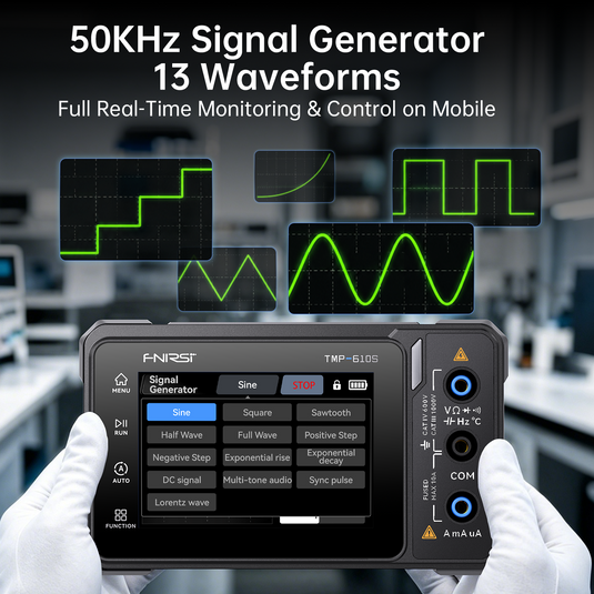 [TMP-600, TMP-610S] FNIRSI 3-in-1 Digital Multimeter DSO DDS Generator 60,000 Counts TRMS Bluetooth App Sync