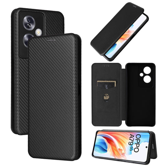 OPPO A79 5G (CPH2557, CPH2553) - Carbon Fiber Texture Flip Leather Phone Case - Polar Tech Australia