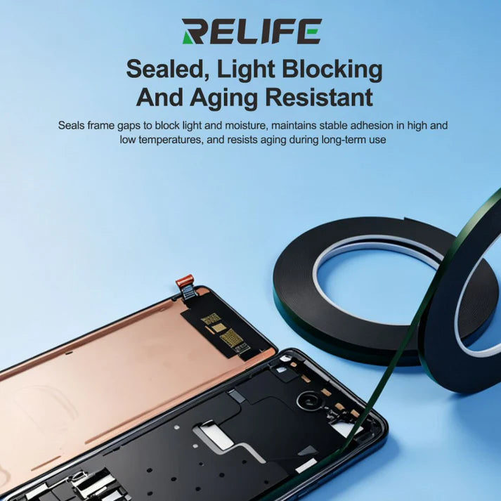 Cargue la imagen en el visor de la galería, [HX1] Relife 10M Green Film Black Foam Double-Sided Tape for Mobile Phone Screen Sealing Repair - 5Pcs
