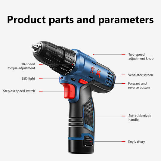 [MJZ1601] DongCheng Charging Screwdriver Multifunctional Double Speed Electric Drill Tool Set