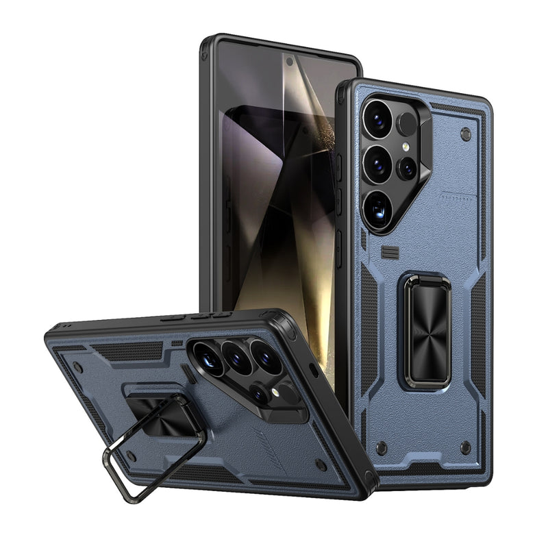 Load image into Gallery viewer, Samsung Galaxy S21 5G (SM-G991) - TPU+PC 2-in-1 Material Shockproof Protective Case with Metal Rotating Stand
